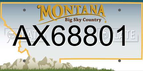 AX68801 Montana License Plate