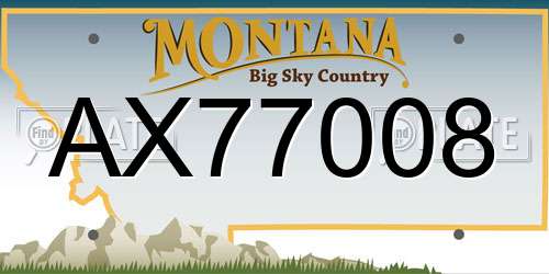 AX77008 Montana License Plate