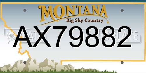AX79882 Montana License Plate