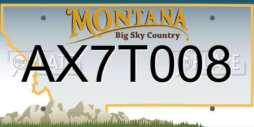 AX7T008 Montana License Plate