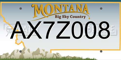 AX7Z008 Montana License Plate