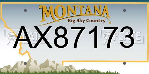 AX87173 Montana License Plate