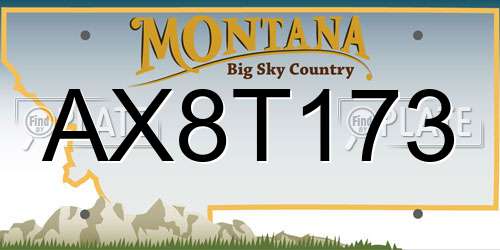 AX8T173 Montana License Plate