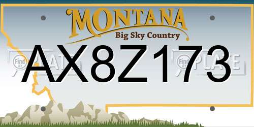 AX8Z173 Montana License Plate
