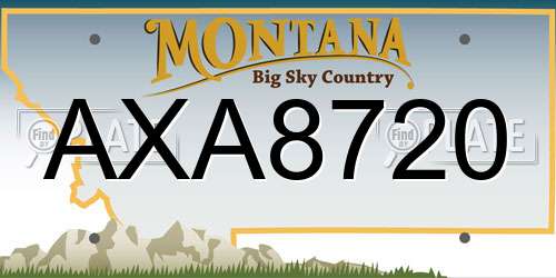 AXA8720 Montana License Plate