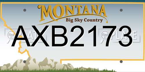 AXB2173 Montana License Plate