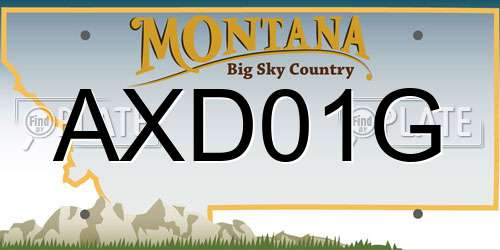AXD01G Montana License Plate