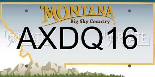 AXDQ16 Montana License Plate