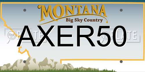 AXER50 Montana License Plate