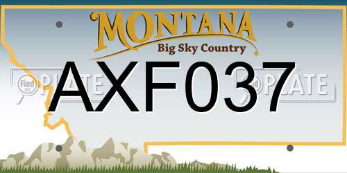 AXF037 Montana License Plate