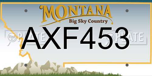 AXF453 Montana License Plate