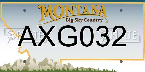 AXG032 Montana License Plate