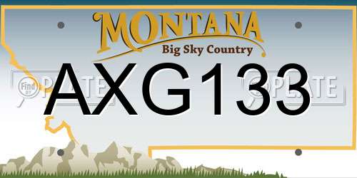 AXG133 Montana License Plate