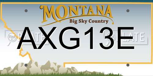 AXG13E Montana License Plate