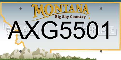 AXG5501 Montana License Plate