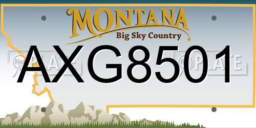AXG8501 Montana License Plate