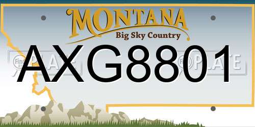 AXG8801 Montana License Plate
