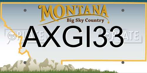 AXGI33 Montana License Plate