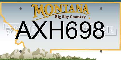 AXH698 Montana License Plate