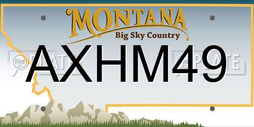 AXHM49 Montana License Plate