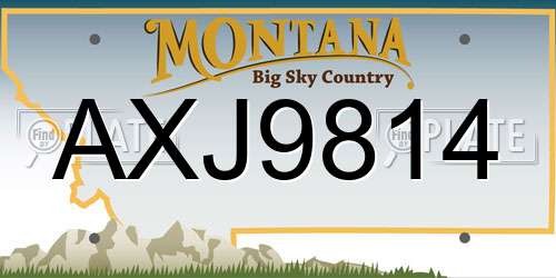 AXJ9814 Montana License Plate