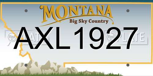 AXL1927 Montana License Plate