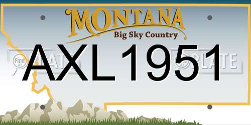 AXL1951 Montana License Plate