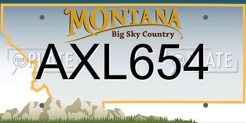 AXL654 Montana License Plate