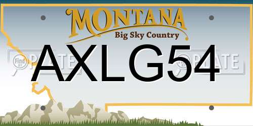 AXLG54 Montana License Plate