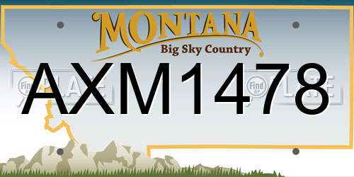 AXM1478 Montana License Plate