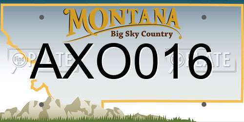 AXO016 Montana License Plate