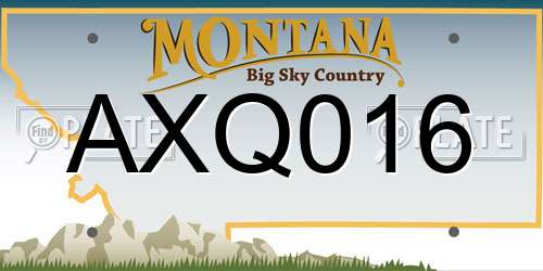 AXQ016 Montana License Plate