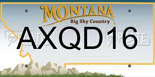 AXQD16 Montana License Plate
