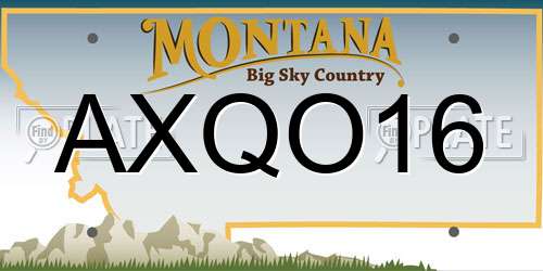 AXQO16 Montana License Plate