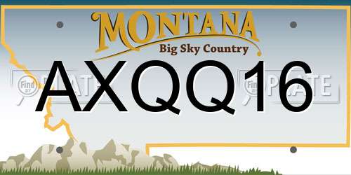 AXQQ16 Montana License Plate