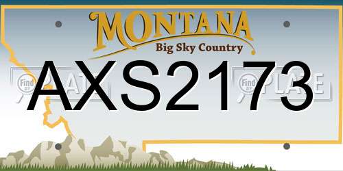 AXS2173 Montana License Plate
