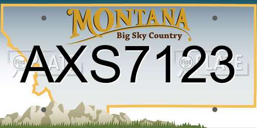 AXS7123 Montana License Plate
