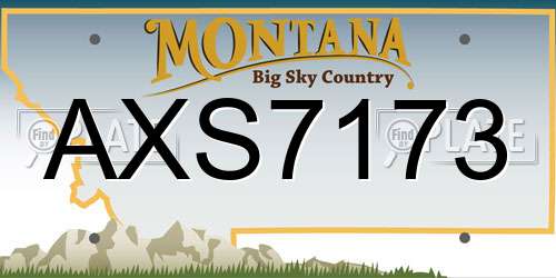 AXS7173 Montana License Plate