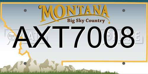 AXT7008 Montana License Plate