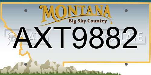 AXT9882 Montana License Plate