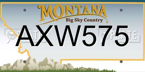 AXW575 Montana License Plate