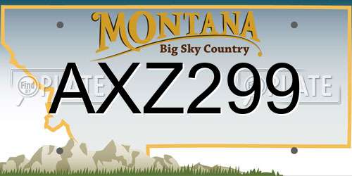 AXZ299 Montana License Plate