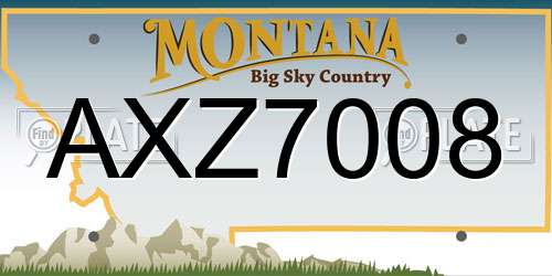 AXZ7008 Montana License Plate