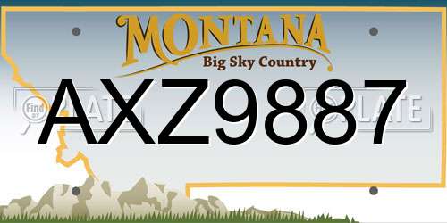 AXZ9887 Montana License Plate