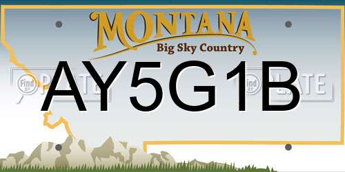 AY5G1B Montana License Plate