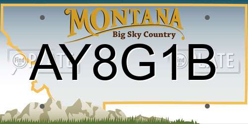 AY8G1B Montana License Plate