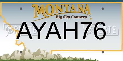 AYAH76 Montana License Plate