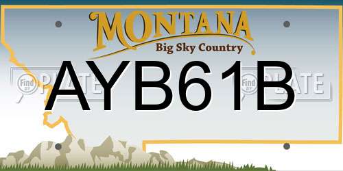 AYB61B Montana License Plate