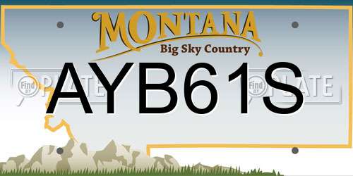 AYB61S Montana License Plate