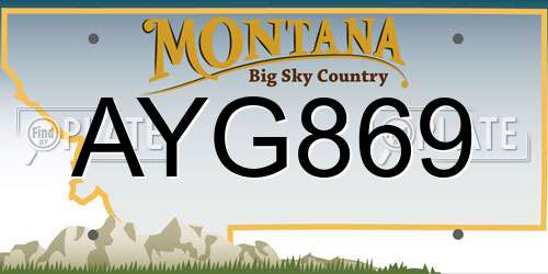 AYG869 Montana License Plate